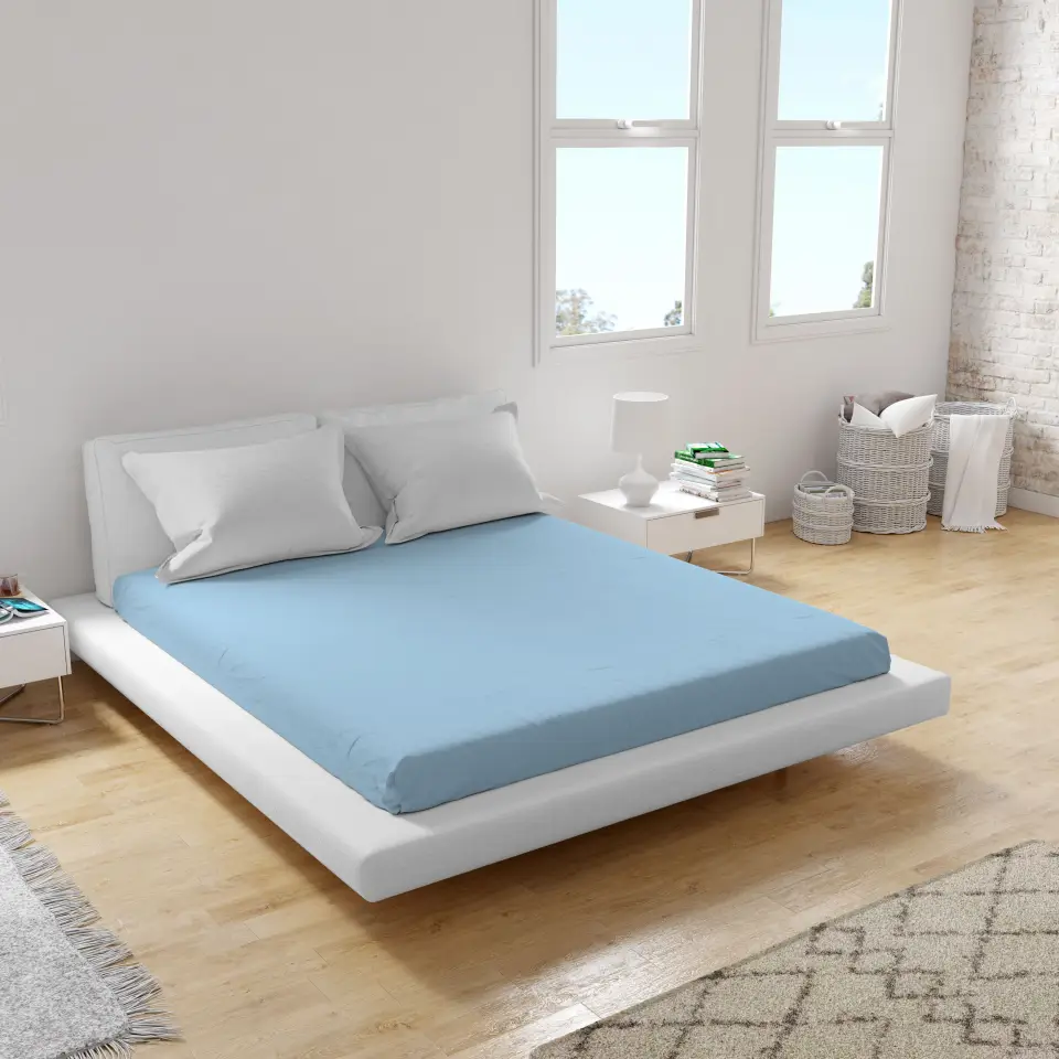 ДОЛЕН ЧАРШАФ ТРИКО С ЛАСТИК 90/200 - СИН 392 - 11.50&euro;