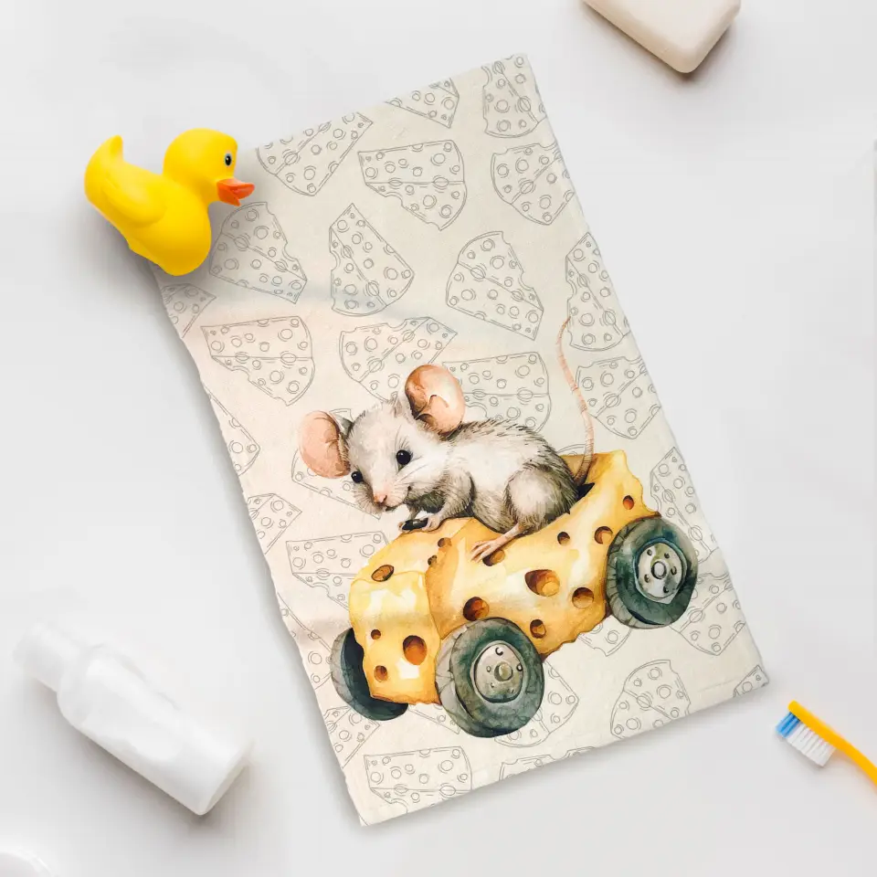 ХАВЛИЕНА КЪРПА DF ПЕЧАТ 30/50 - МИШЛЕ С КОЛА - 2.49&euro;